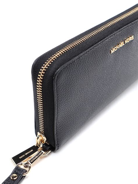 michael kors jet set continental wallet grey|Michael Kors continental wristlet.